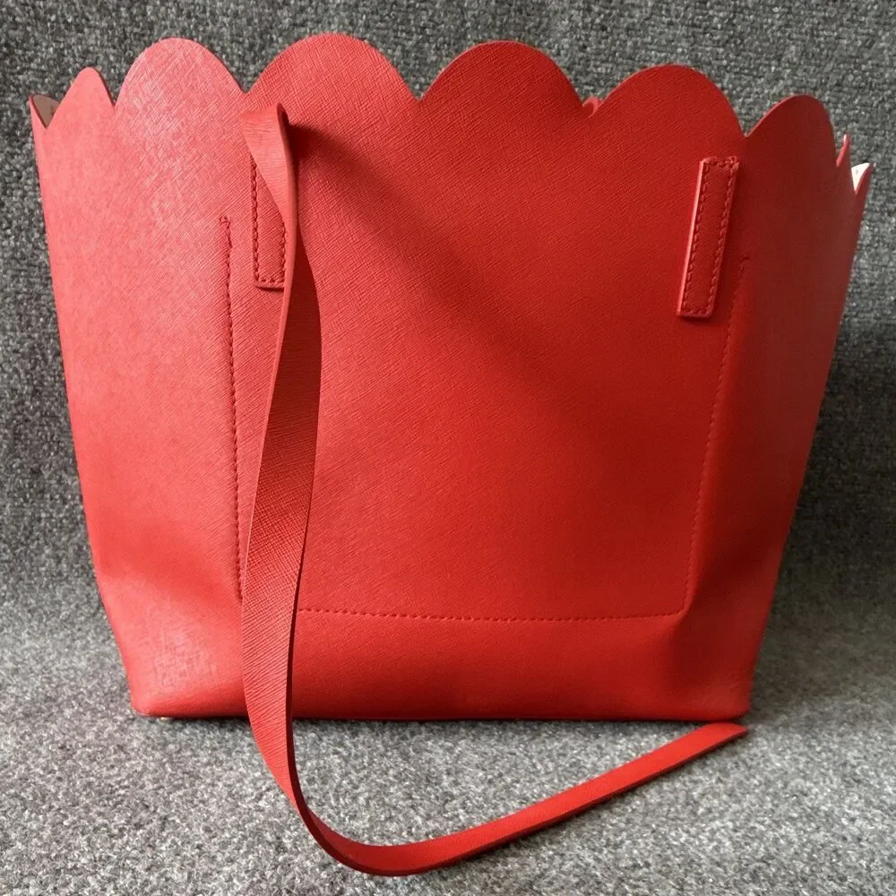 Kate Spade New York Lily Avenue Carrigan Tote Large Red Scalloped